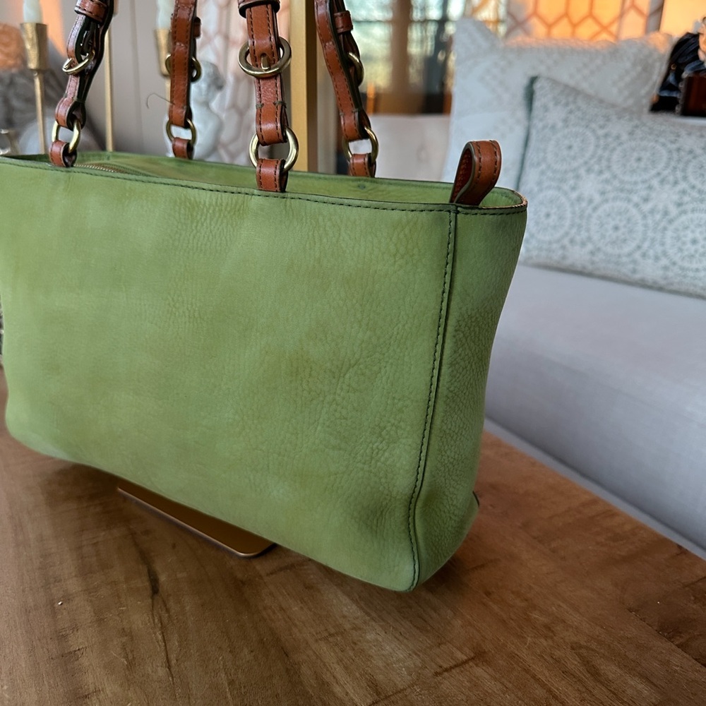 Vintage COACH Chelsea Tote Lime Green Nubuck - Picture 9 of 16